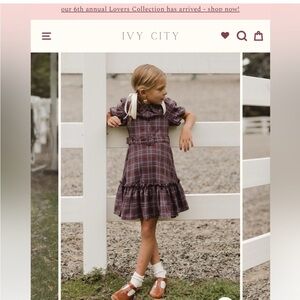Ivy City Co Blue and Brown Plaid Dress
